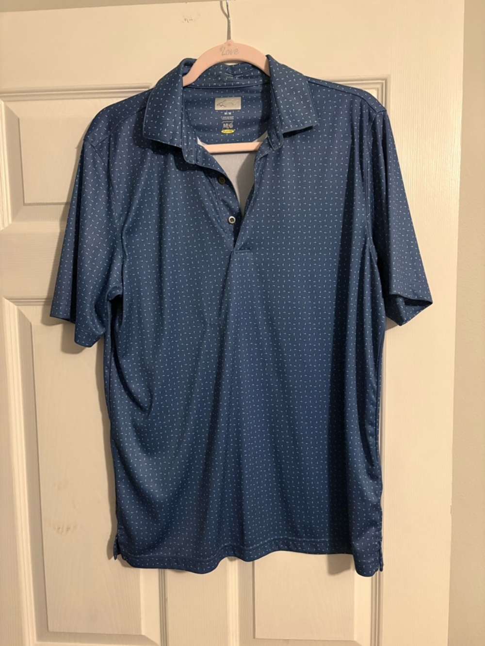 Men's Blue Short-Sleeve Polo Shirt Greg Norman